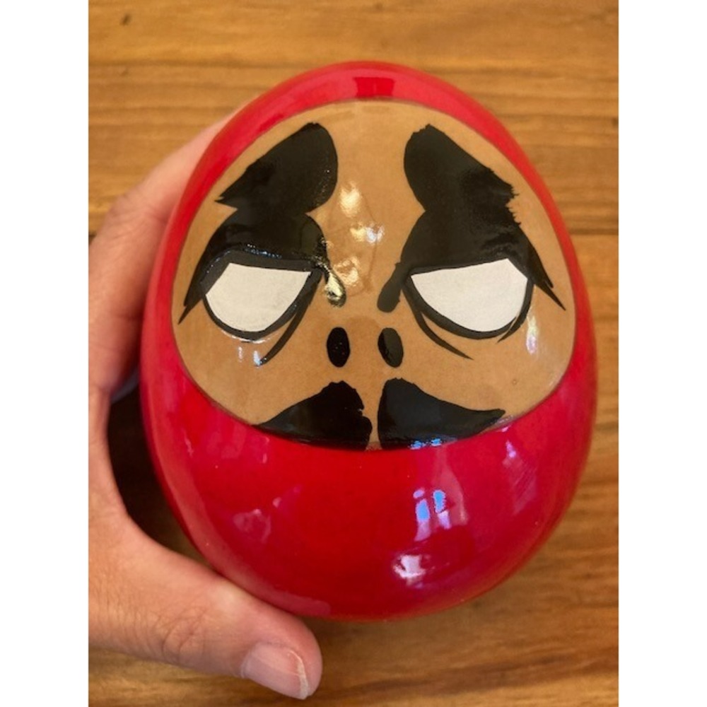 Ceramic Japanese Daruma‎ Figurine Coin Bank Good Luck Gift - Picture 2 of 7